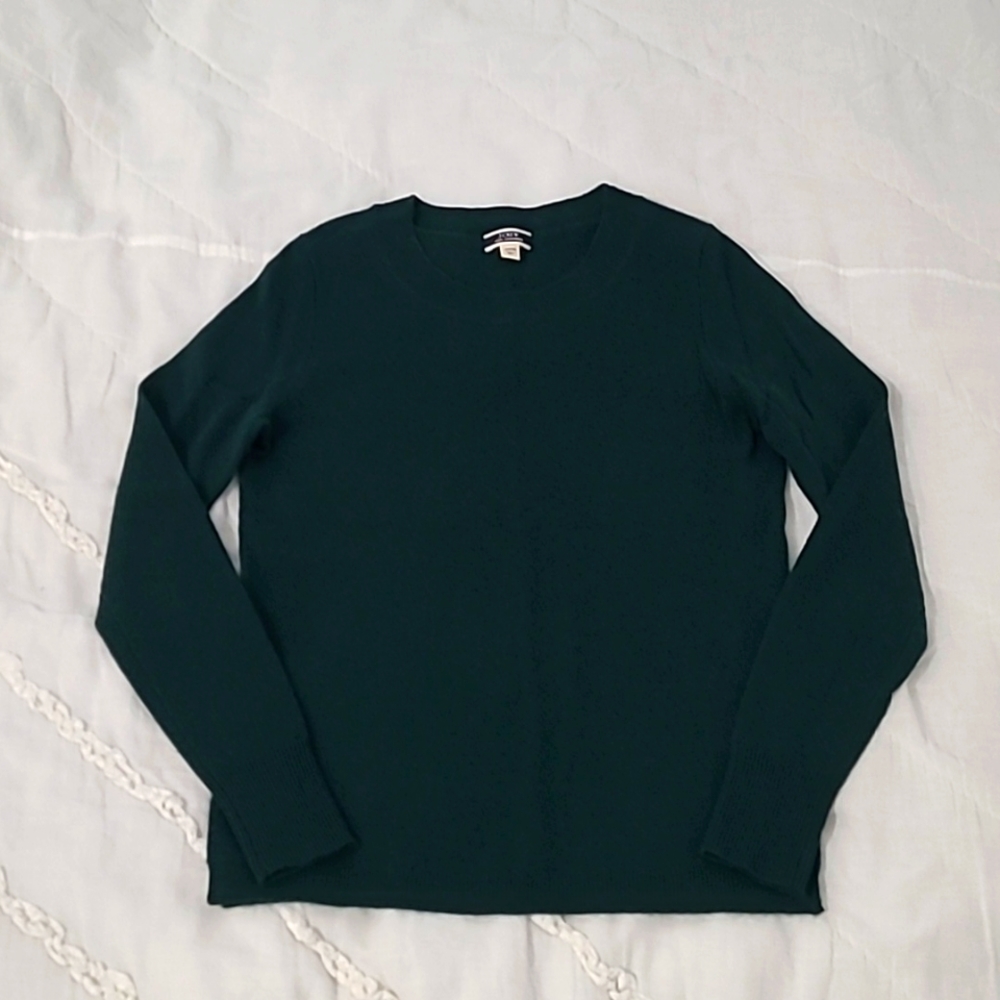 Women's J.Crew Dark Green Cashmere Sweater Size XXS